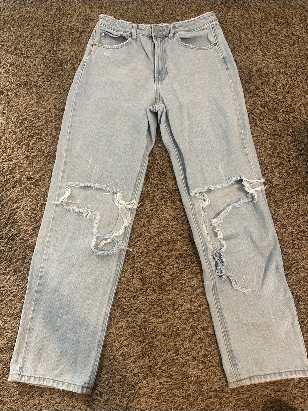 And now this Light Wash Ripped Straight-Leg W Jeans p - Picture 2 of 8
